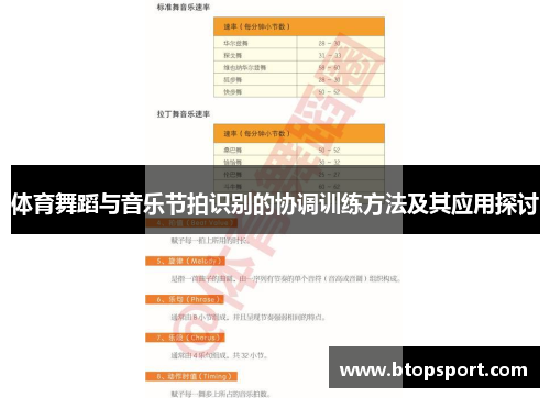 体育舞蹈与音乐节拍识别的协调训练方法及其应用探讨